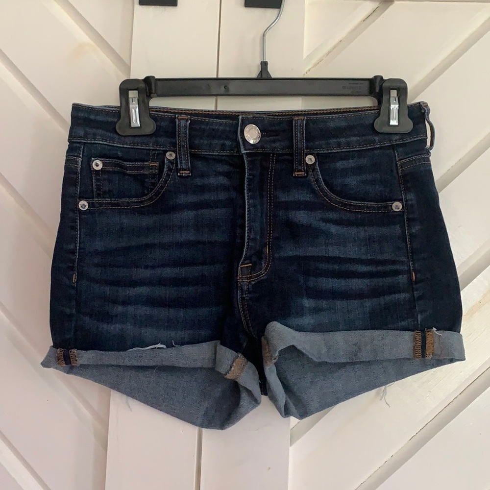 AEO high rise denim shorts size 2